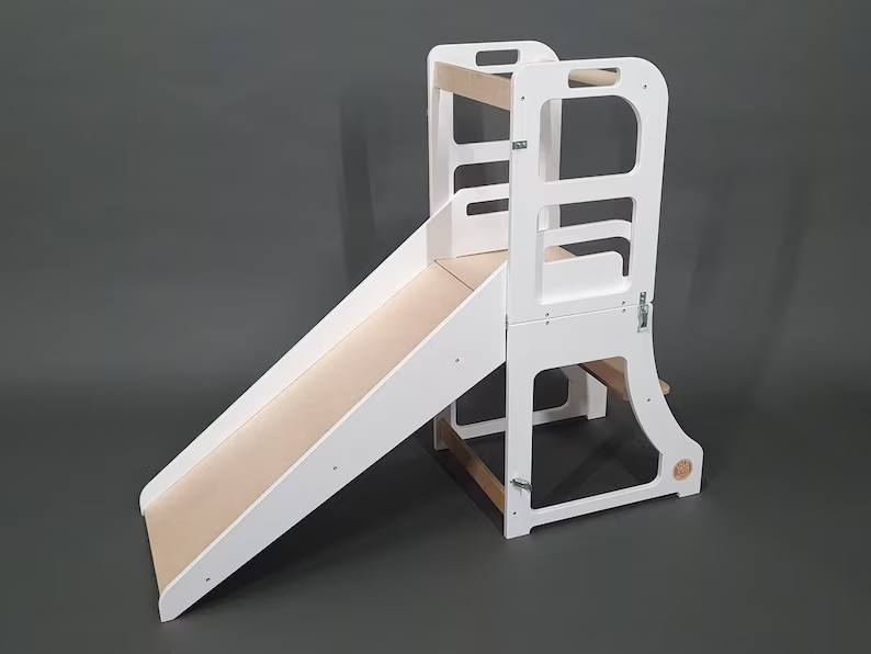 3 in 1 Montessori Kitchen Learning Stool With a Slide