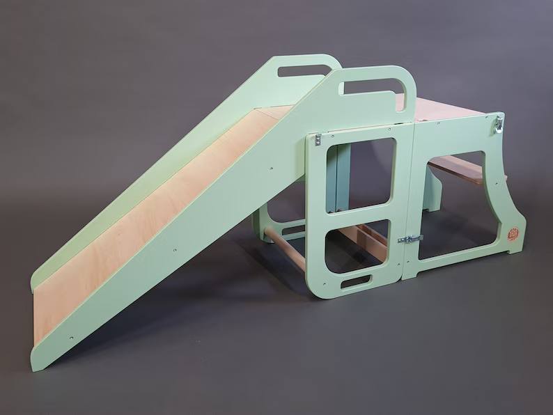 3 in 1 Montessori Kitchen Learning Stool With a Slide