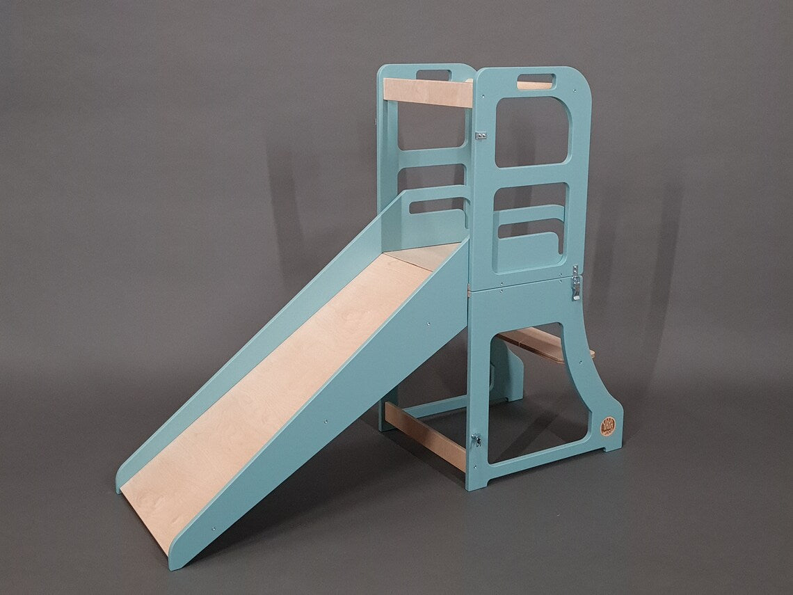 3 in 1 Montessori Kitchen Learning Stool With a Slide